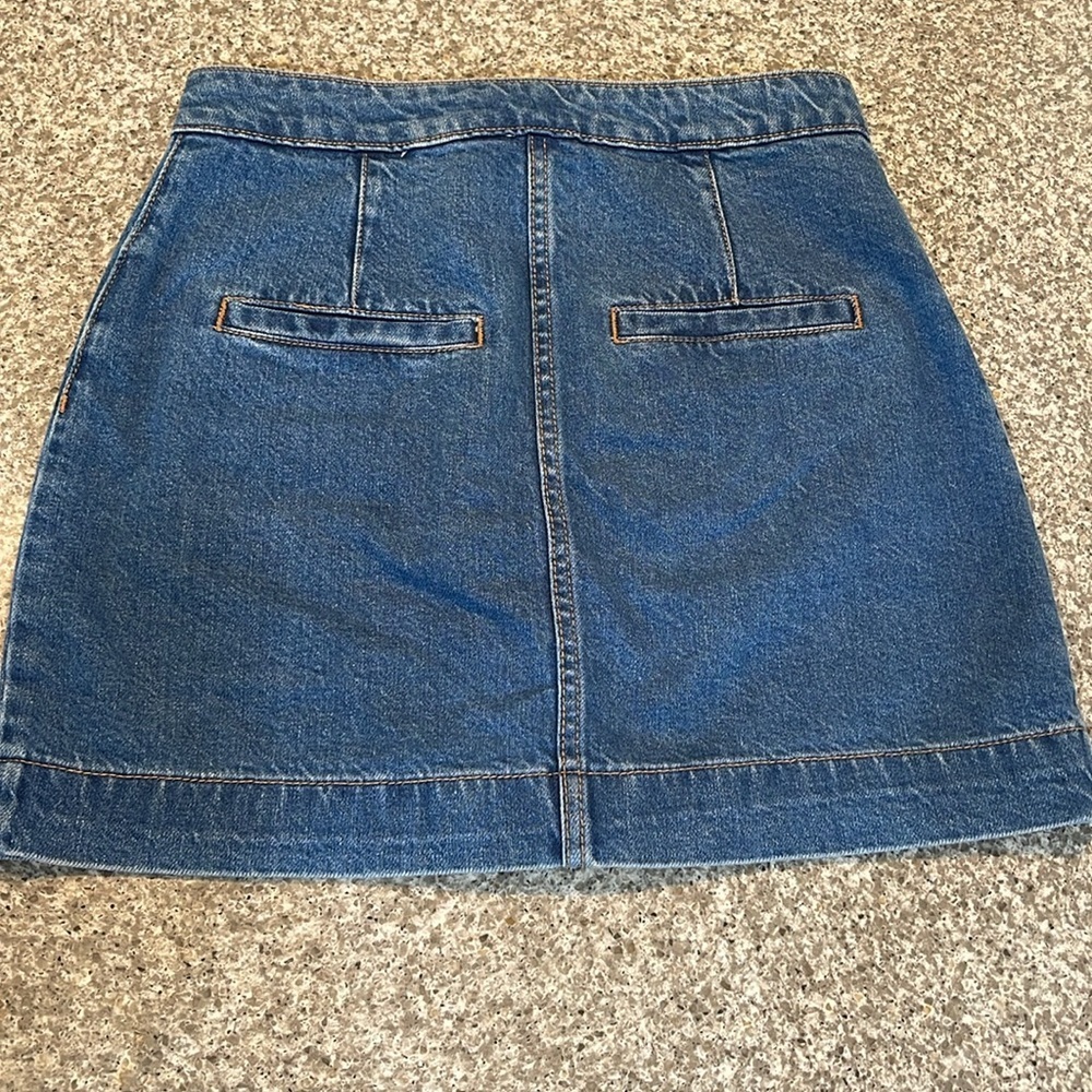 Free People Denim Button-Front Skirt - Picture 3 of 4